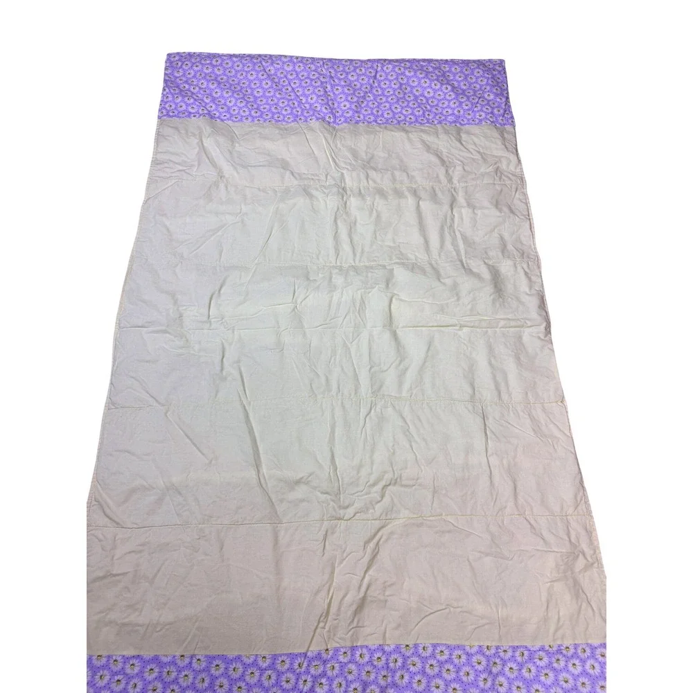 Handmade Purple Daisy Floral Quilted Blanket Throw 41x70 Cottagecore Farmhouse